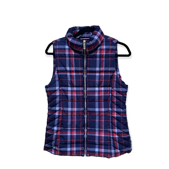 Tommy Hilfiger Jackets & Blazers - NWOT-Tommy Hilfiger Navy Red Plaid Puff Quilted Zipper Vest S